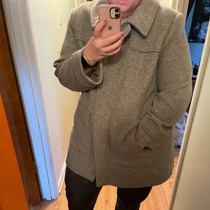 LOFT Grey Wool Fur Collar Coat Size 20